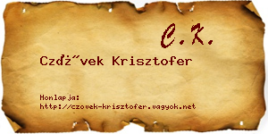 Czövek Krisztofer névjegykártya