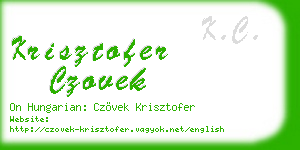 krisztofer czovek business card